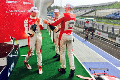 Podium na Hungaroringu | Fot. Audi Sport