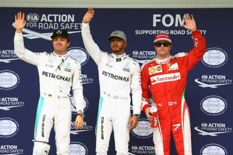 Nico Rosberg, Lewis Hamilton i Kimi Räikkönen | Fot. XPB