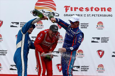 Podium w St Petersburgu | Fot. indycar.com