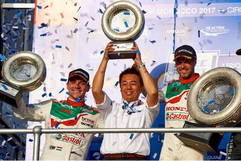 Podium w Marrakeszu | Fot. Castrol Honda WTCC