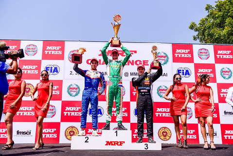 Podium w Ćennai | Fot. MRF Racing