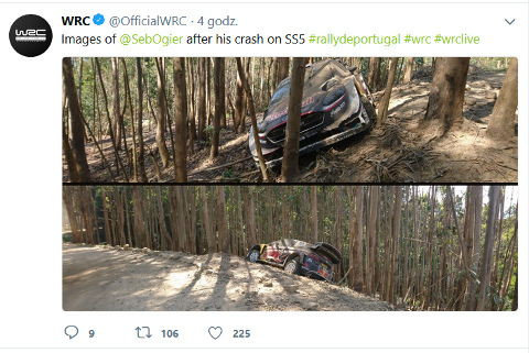 Wypadek Sébastiena Ogiera | Fot. WRC