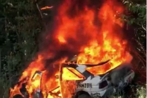 Pożar Escorta Kena Blocka | Fot. Instagram