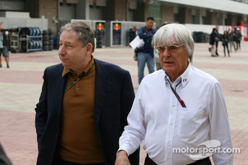 Jean Todt, FIA president and Bernie Ecclestone