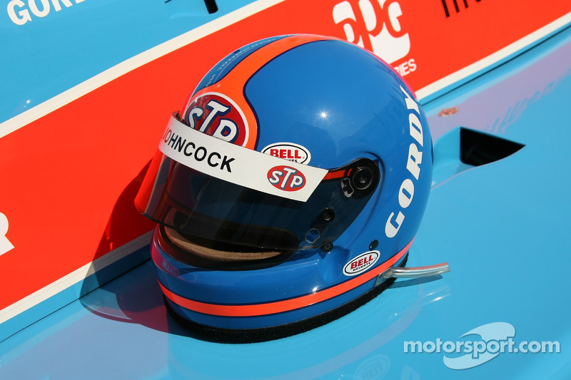 Helmet of Gordon Johncock on display at Indy 500