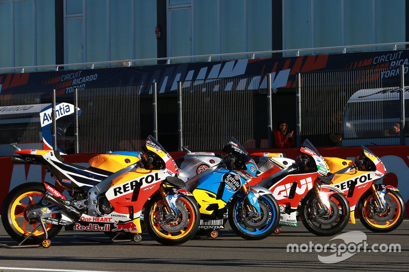 Bikes of Marc Marquez, Repsol Honda Team, Jack Miller, Estrella Galicia 0,0 Marc VDS, Cal Crutchlow, Team LCR Honda, Dani Pedrosa, Repsol Honda Team