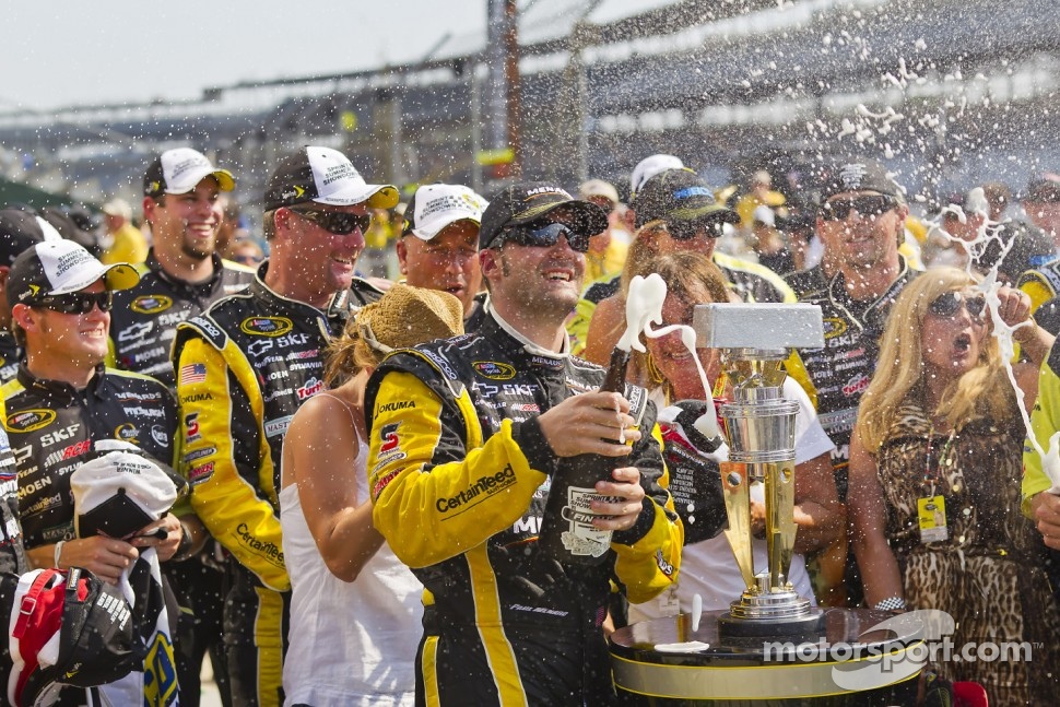 Victory lane: race winner Paul Menard, Richard Childress Racing Chevrolet celebrates