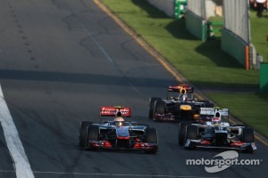 Lewis Hamilton, McLaren Mercedes and Sergio Perez, Sauber F1 Team