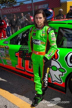 Danica Patrick, Stewart-Haas Racing Chevrolet after setting the fastest time