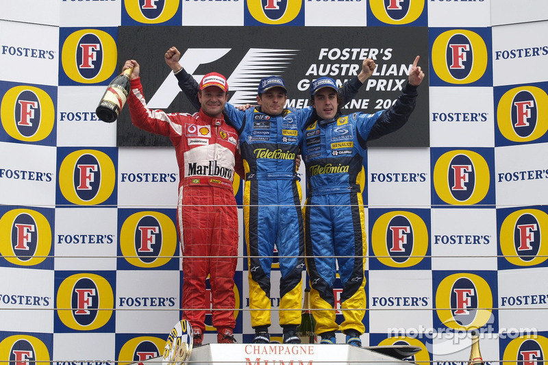 2005: 1. Giancarlo Fisichella, 2. Rubens Barrichello, 3. Fernando Alonso