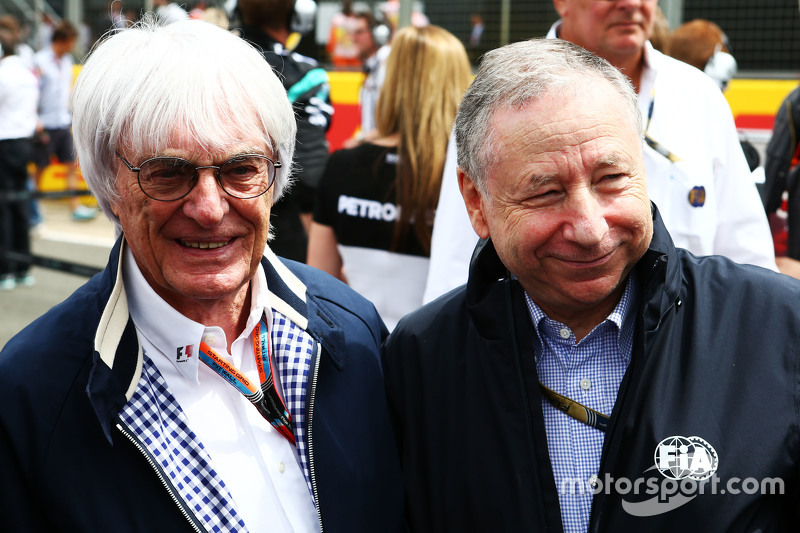 Bernie Ecclestone, with Jean Todt, FIA President on the grid