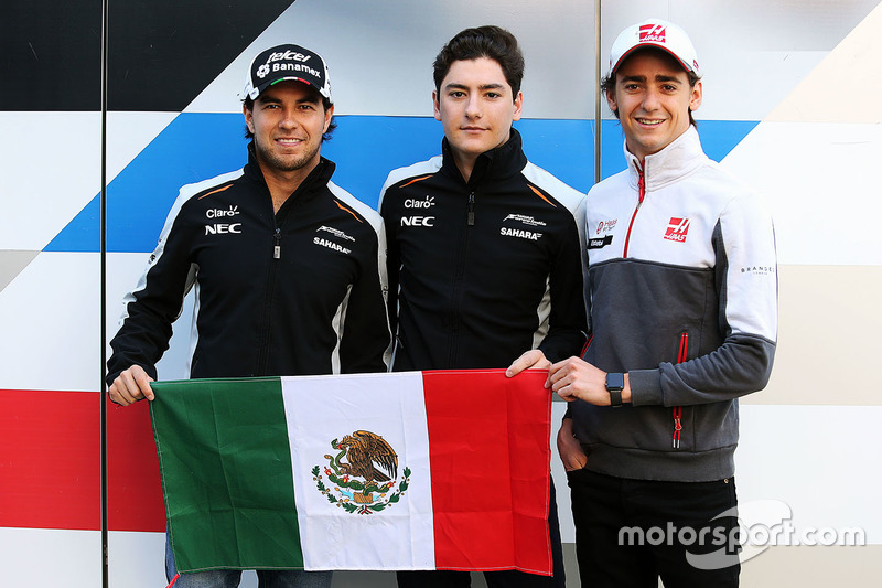 Pilotos mexicanos: Sergio Perez, Sahara Force India F1. Alfonso Celis Jr., piloto de desarrollo de Sahara Force India F1 y Esteban Gutiérrez, Haas F1 Team